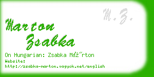 marton zsabka business card